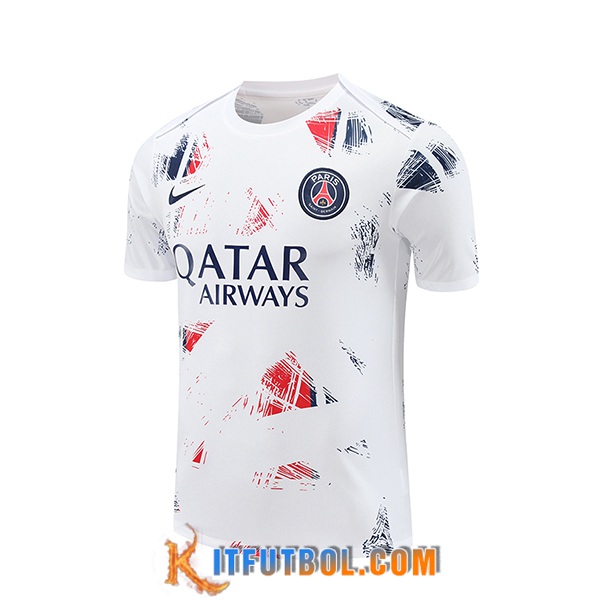 Camiseta Entrenamiento PSG Blanco/Azul/Rojo 2024/2025