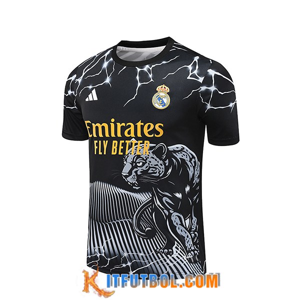 Camiseta Entrenamiento Real Madrid Negro/Blanco/Amarillo 2024/2025