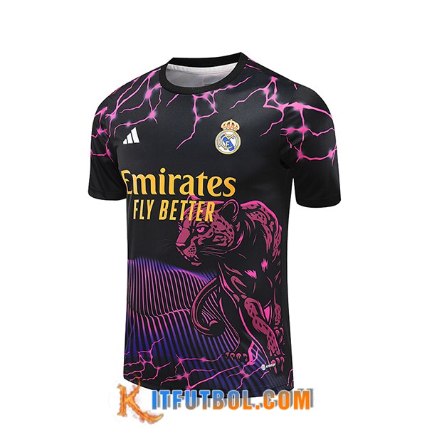 Camiseta Entrenamiento Real Madrid Negro/Violeta/Amarillo 2024/2025