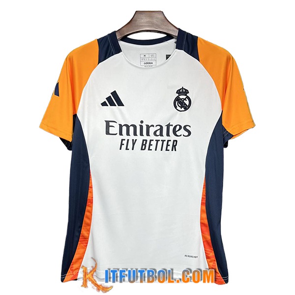 Camiseta Entrenamiento Real Madrid Blanco/Naranja/Azul 2024/2025