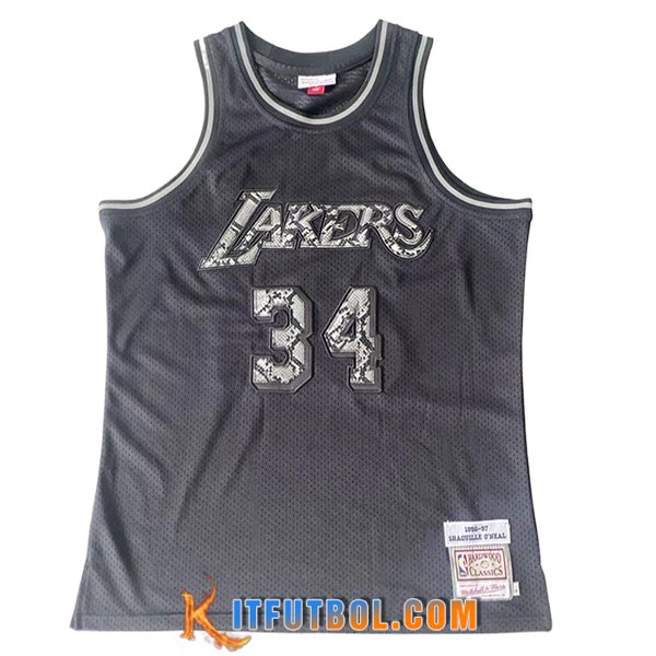 Camisetas De Futbol Los Angeles Lakers (O'NEAL #34) 2024/25 Negro/Gris