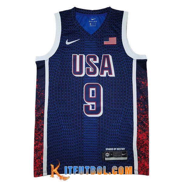 Camisetas De Futbol USA (HALIBURTON #9) 2024/25 Azul/Rojo