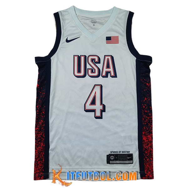 Camisetas De Futbol USA (CURRY #4) 2024/25 Blanco/Negro/Rojo