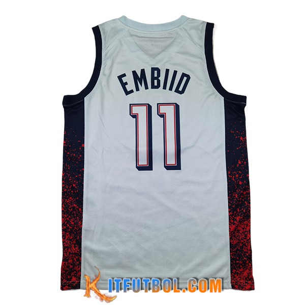 Camisetas De Futbol USA (EMBIID #11) 2024/25 Blanco/Negro/Rojo