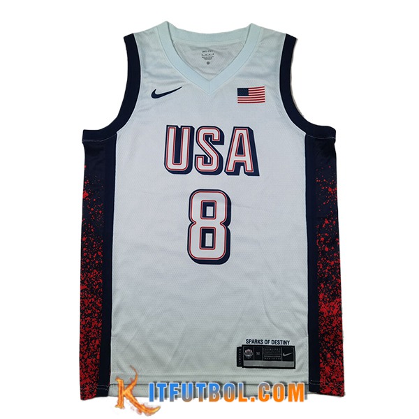 Camisetas De Futbol USA (LEONARD #8) 2024/25 Blanco/Negro/Rojo