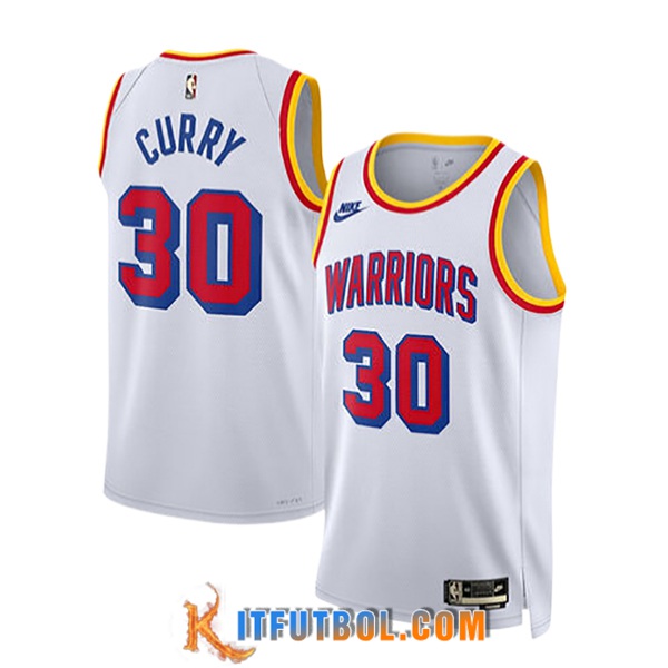 Camisetas De Futbol Golden State Warriors (CURRY #30) 2024/25 Blanco/Rojo/Amarillo