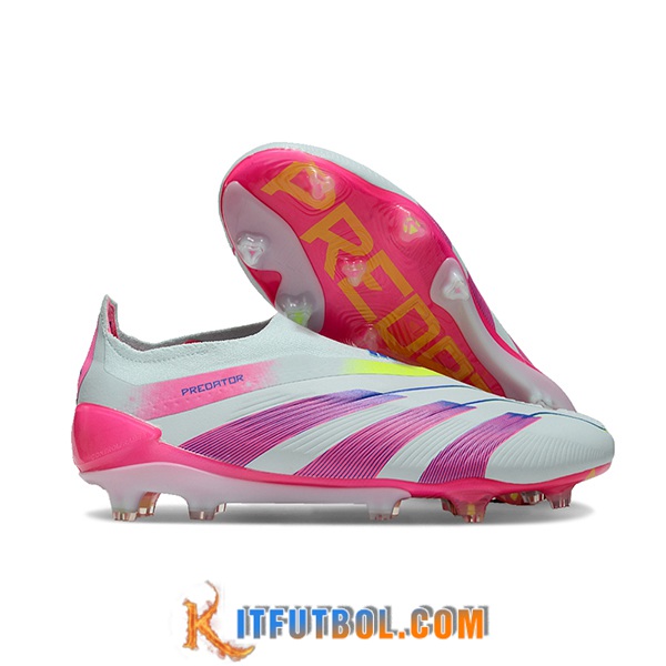 Adidas Botas De Fútbol PREDATOR ELITE LACELESS BOOTS FG Gris/Violeta/Rosa