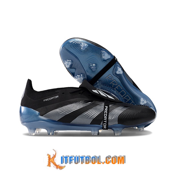 Adidas Botas De Fútbol Predator Elite Tongue FG Negro/Gris/Azul