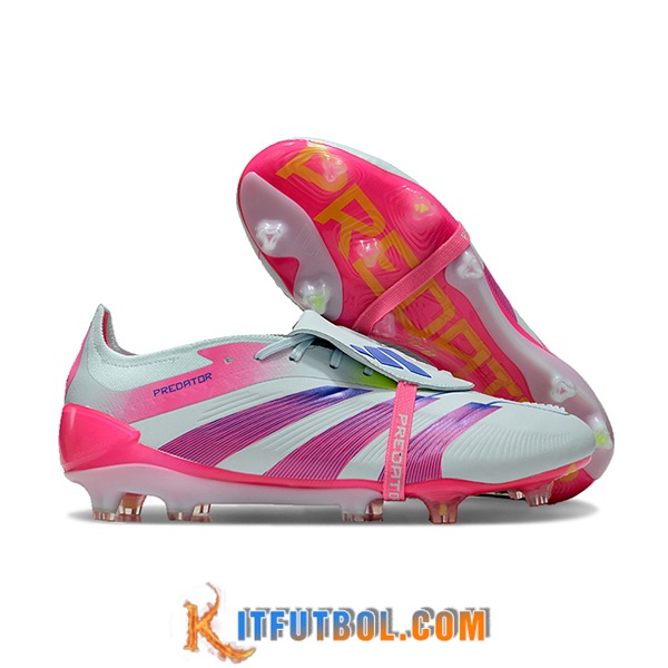 Adidas Botas De Fútbol Predator Elite Tongue FG Blanco/Rosa -02