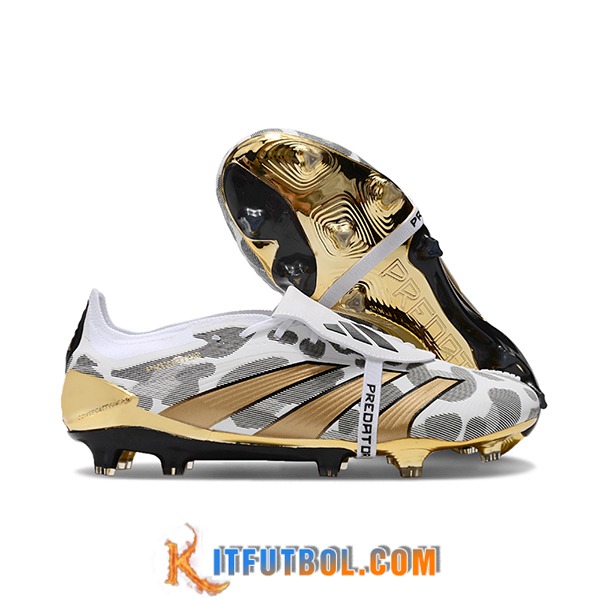 Adidas Botas De Fútbol Predator Elite Tongue FG Blanco/Gris/Amarillo