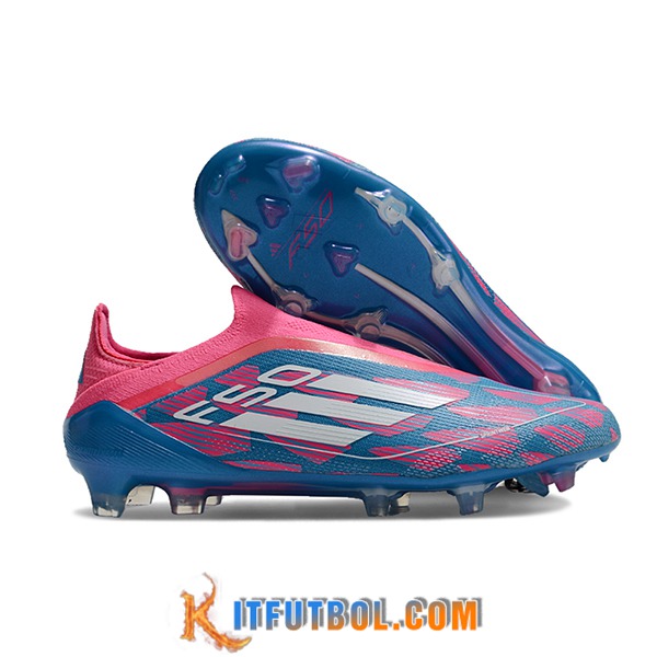 Adidas Botas De Fútbol F50 Elite Laceless FG Rosa/Azul/Blanco