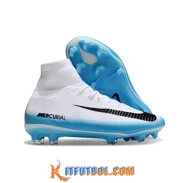 Nike Botas De Fútbol Zoom Superfly 5 Elite FG Blanco/Azul/Negro