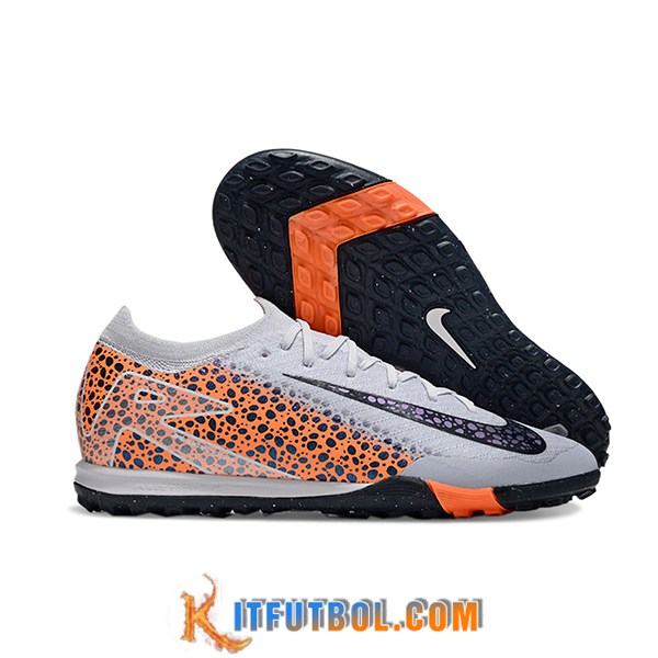 Nike Botas De Fútbol Air Zoom Mercurial Vapor XVI Elite TF Gris/Naranja/Negro