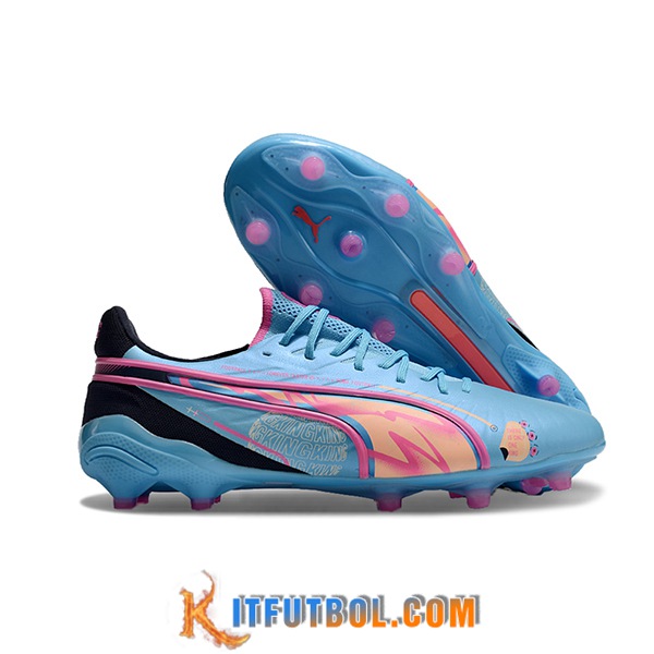PUMA Botas De Fútbol KING FG/AG Azul/Rosa/Negro