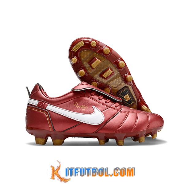 Nike Botas De Fútbol Tiempo Legend R10 Elite FG Rojo/Blanco