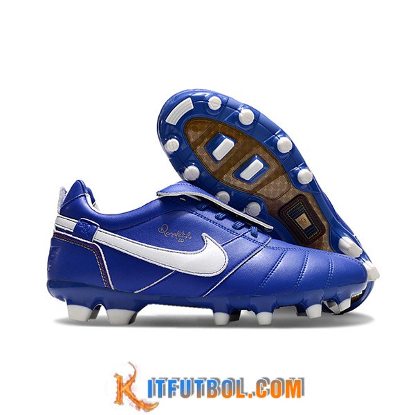 Nike Botas De Fútbol Tiempo Legend R10 Elite FG Azul/Blanco