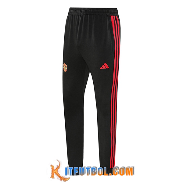 Pantalon Entrenamiento Manchester United Negro/Rojo 2024/2025