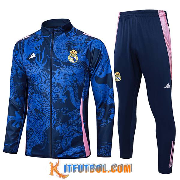 Chandal Equipos De Futbol Chaquetas Real Madrid Azul/Rosa 2024/2025