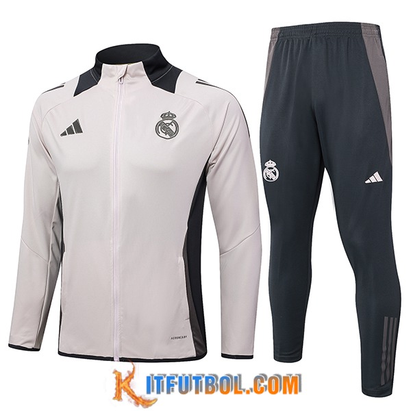 Chandal Equipos De Futbol Chaquetas Real Madrid Rosa/Gris 2024/2025