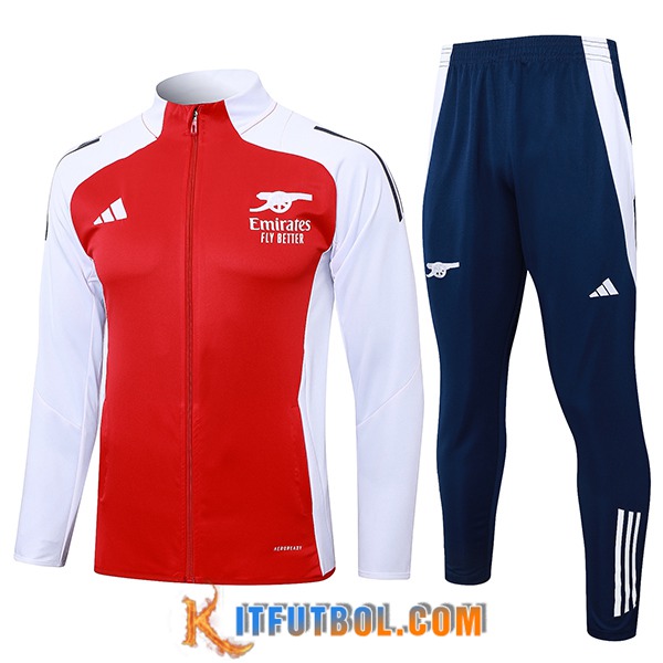 Chandal Equipos De Futbol Chaquetas Arsenal Blanco/Rojo 2024/2025