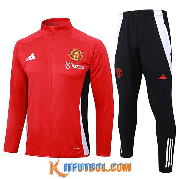 Chandal Equipos De Futbol Chaquetas Manchester United Rojo/Negro/Blanco 2024/2025