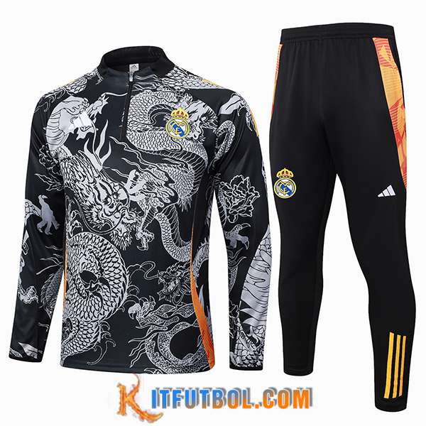 Chandal Equipos De Futbol Real Madrid Negro/Gris/Naranja 2024/2025