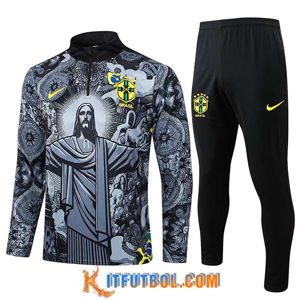 Chandal Equipos De Futbol Brasil Negro/Gris 2024/2025
