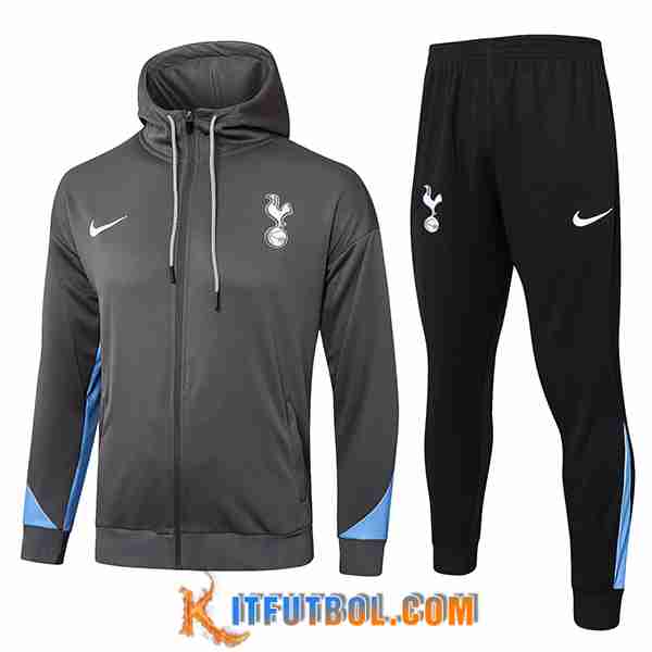 Chaqueta Con Capucha Chandal Rompevientos Tottenham Hotspur Gris/Azul 2024/2025