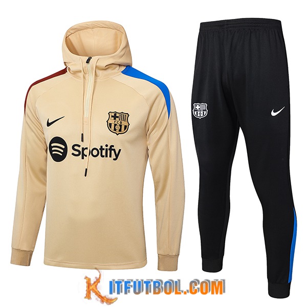 Chaqueta Con Capucha Chandal Rompevientos FC Barcelona Amarillo 2024/2025
