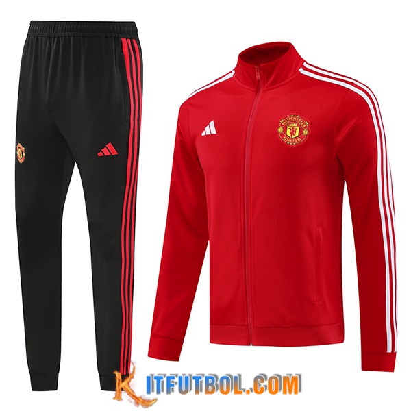 Chandal Equipos De Futbol Chaquetas Manchester United Rojo/Blanco 2024/2025