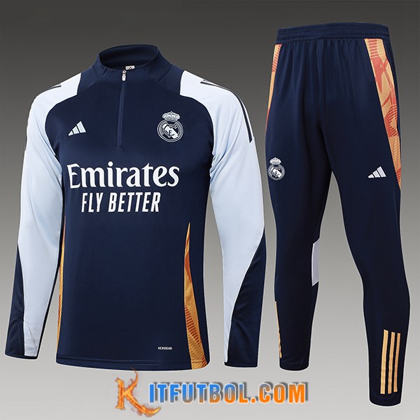 Chandal Equipos De Futbol Real Madrid Ninos Azul/Naranja 2024/2025