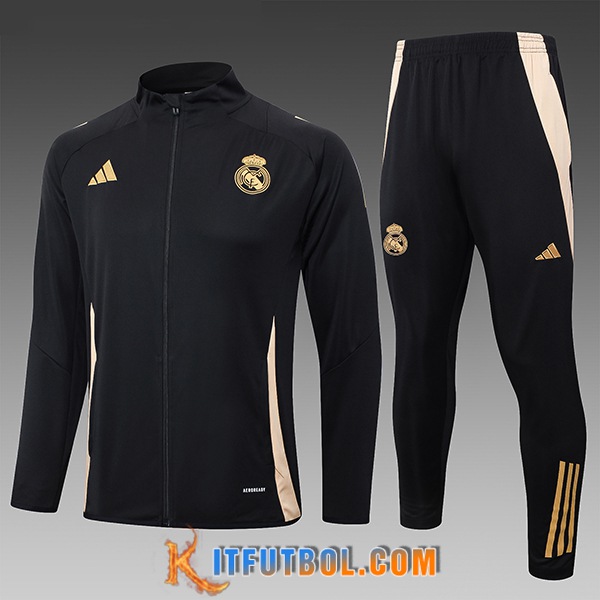 Chandal Equipos De Futbol Real Madrid Ninos Negro/Amarillo 2024/2025 -04