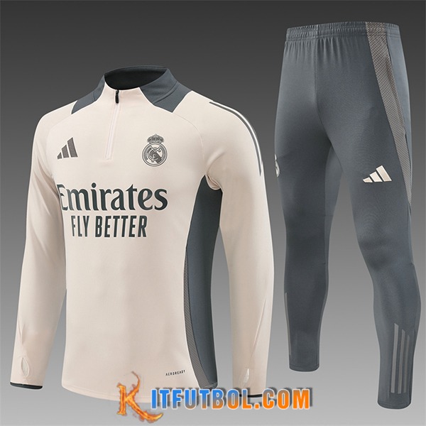 Chandal Equipos De Futbol Real Madrid Ninos Beige/Gris 2024/2025