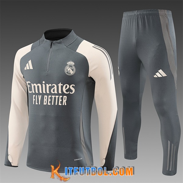 Chandal Equipos De Futbol Real Madrid Ninos Gris/Beige 2024/2025