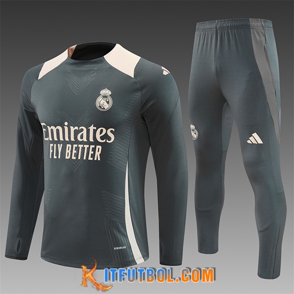 Chandal Equipos De Futbol Real Madrid Ninos Gris/Beige 2024/2025 -02