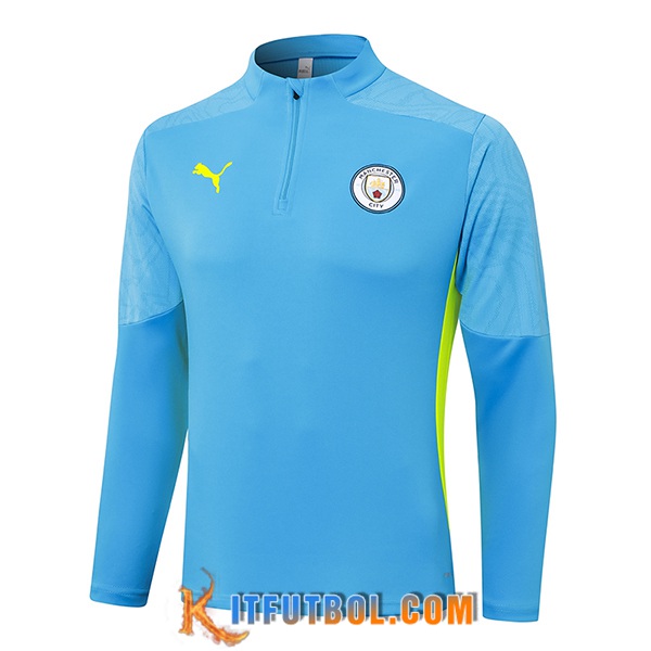 Sudadera De Entrenamiento Manchester City Azul/Amarillo 2024/2025