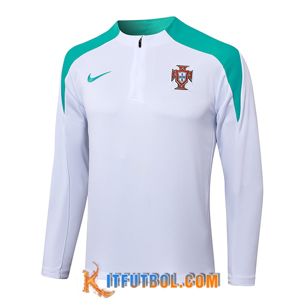 Sudadera De Entrenamiento Portugal Blanco/Verde 2024/2025