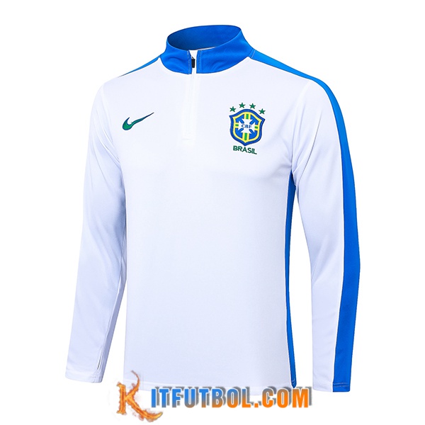Sudadera De Entrenamiento Brasil Blanco/Azul 2024/2025