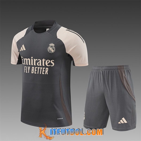 Camiseta Entrenamiento Real Madrid Ninos Gris/Beige 2024/2025