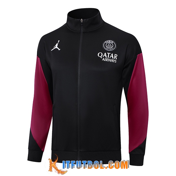 Chaquetas Futbol PSG Negro/Rojo 2024/2025 -02