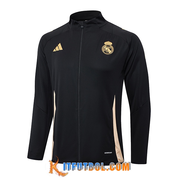 Chaquetas Futbol Real Madrid Negro/Amarillo 2024/2025 -02