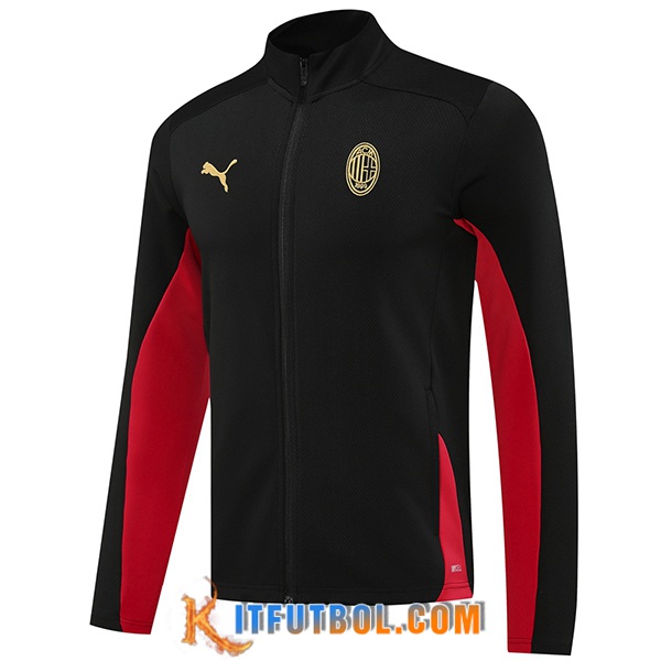Chaquetas Futbol AC Milan Negro/Rojo 2024/2025