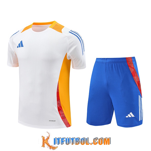 Camiseta Entrenamiento Adidas Blanco/Naranja 2024/2025