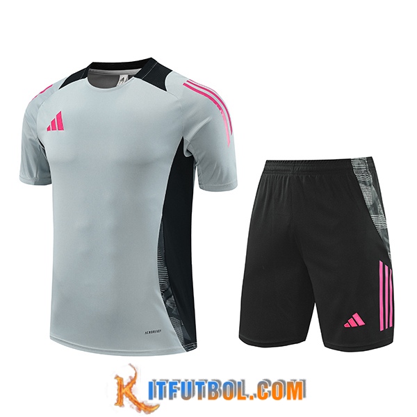 Camiseta Entrenamiento Adidas Gris/Negro/Rosa 2024/2025