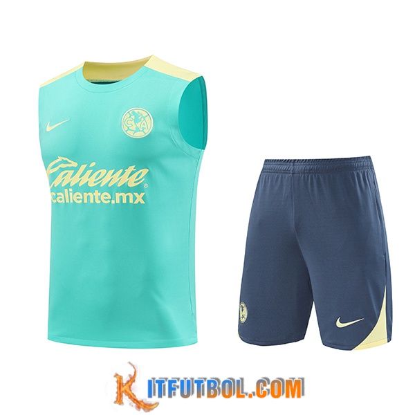 Camiseta Entrenamiento sin mangas Club America Verde/Amarillo 2024/2025