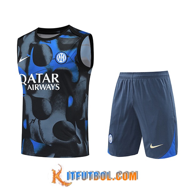 Camiseta Entrenamiento sin mangas Inter Milan Negro/Gris/Azul 2024/2025