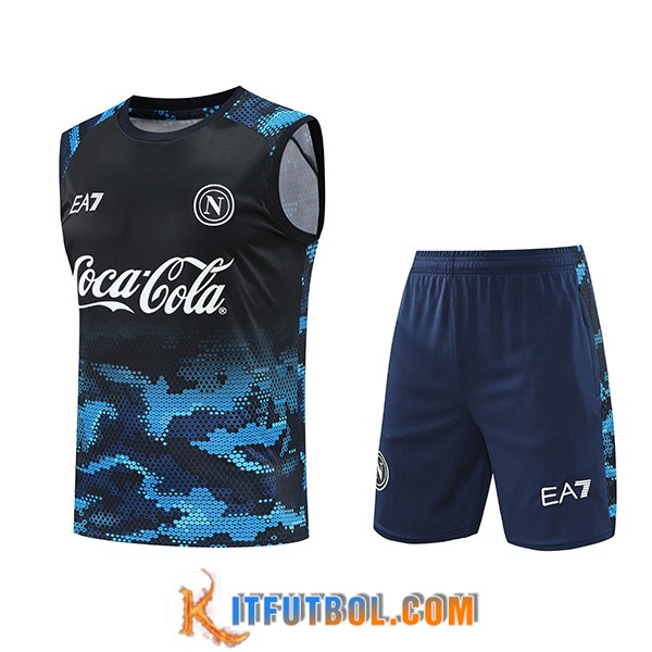 Camiseta Entrenamiento sin mangas SSC Napoli Negro/Azul 2024/2025