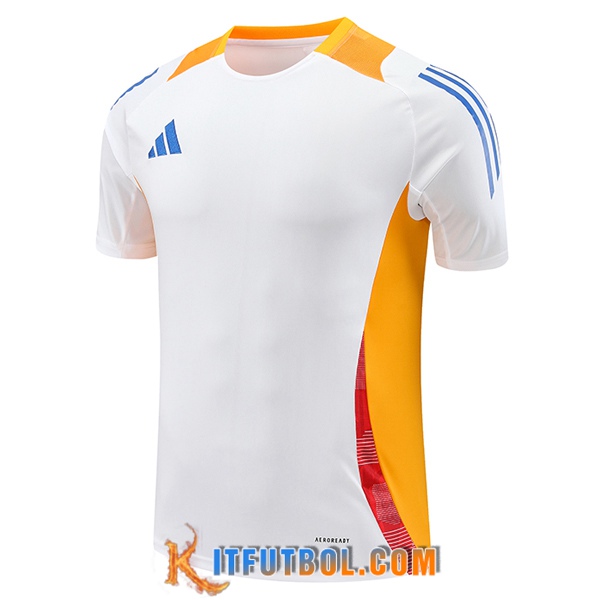 Camiseta Entrenamiento Adidas Blanco/Naranja 2024/2025