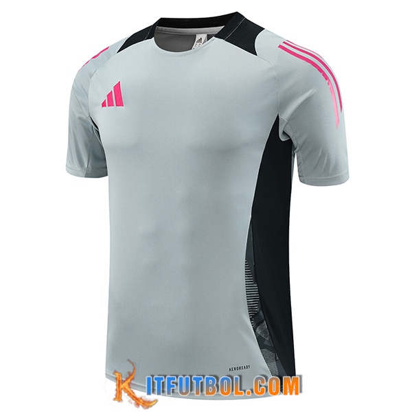 Camiseta Entrenamiento Adidas Gris/Negro/Rosa 2024/2025
