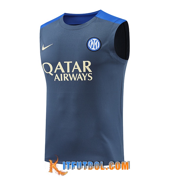 Chalecos De Futbol Inter Milan Gris/Azul 2024/2025